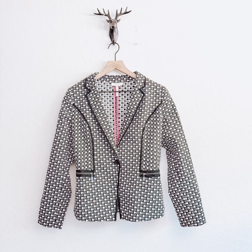 Laundry by Shelli Segal Women's Black/White Blazer Jacket Size 6